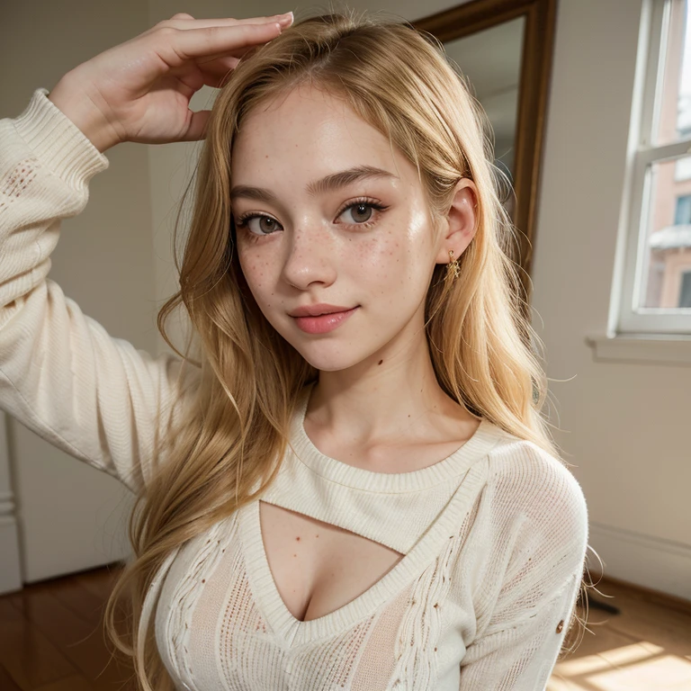 Realistic photo of a beautiful 18 year old (((ALEXIS-REN))), (best quality,ultra-detailed,realistic:1.2),beautiful detailed eyes,beautiful detailed lips, blonde hair, student, classroom, learning,  sitting at desk, books, teacher, pencil, school girl skirt outfit