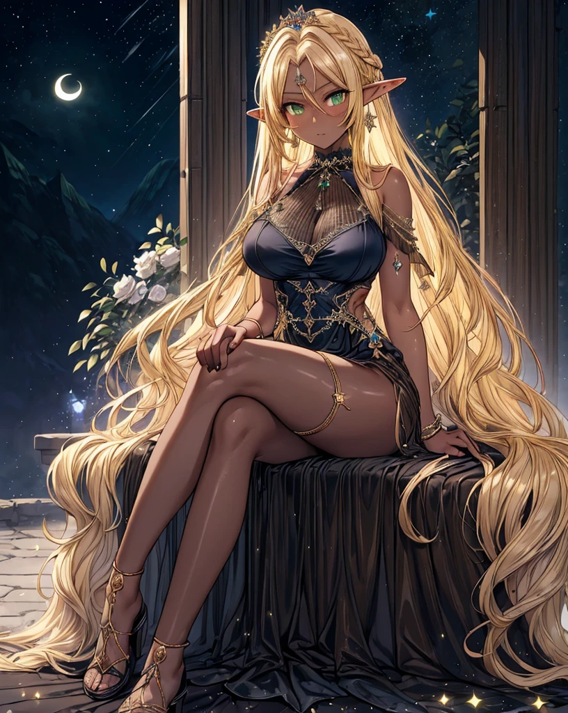 highest quality、Highest image quality、masterpiece、Super beautiful elf beauty from behind((22 years old OL big bust、bust 90,beautiful long ironed hair、blonde、globe、、slender、Close-up、Esbian、beautiful tiara、High quality、beautiful art、background((starry ski)))muste piece、visual art、Depth of bounds written、low angle of morning sky、、elf ears、、magic of light、space knight、harp melody🎵、A happy smile、gentle light、、Beautiful legs that are gentle on the skin、、、Number of fingers to achieve precise finger movements、ticker beautiful decorative、elegant、mystical rosa、 heaven、marble columns, beautiful dressy、magnificent marble dome、giant galaxy、religious painting、embrace the earth、temple of time、great watch、hourglass、sundial、moment of creation!myth、alphonse mucha art、art nouveau、ancient greece、Rome、byzantine art、gold foil、Raphael's paintings、renaissance art、Lord of the Ring、sexy、friendly smile、lingerie、underwear、 body stocking. nsfw
(gorgeous body stocking:1.3), (intricate lace:1.4), (see thorough:1.5),