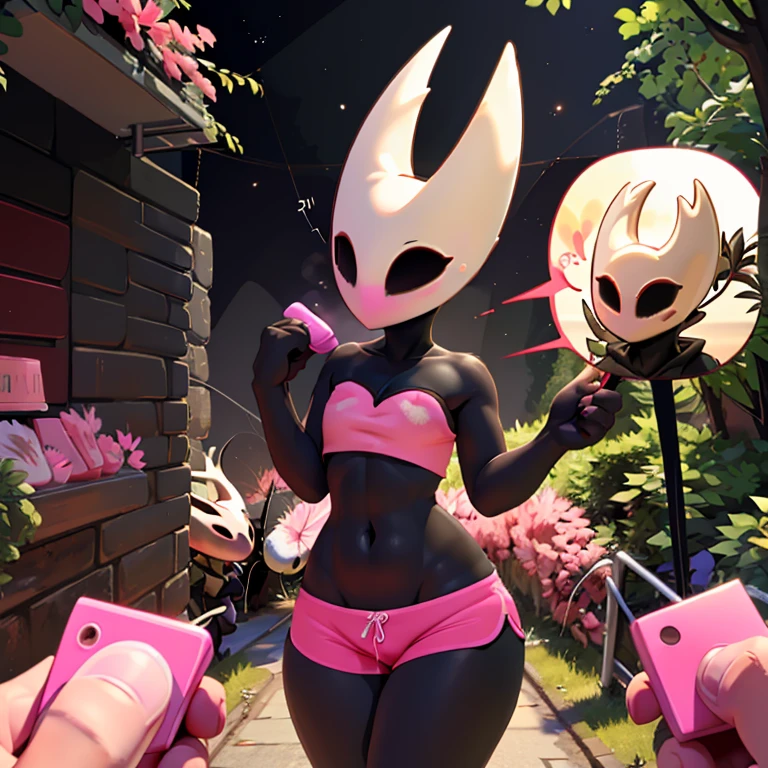 hornet, cute, chibi, bare feet, furry girl, anthro, thread, On his knees, solo,beautiful sexy body, skinny, medium breasts, red bikini medium hips, (best quality), (detailed dark cave background:1.2), flat colors,rear view, rounded buttocks, rounded ass