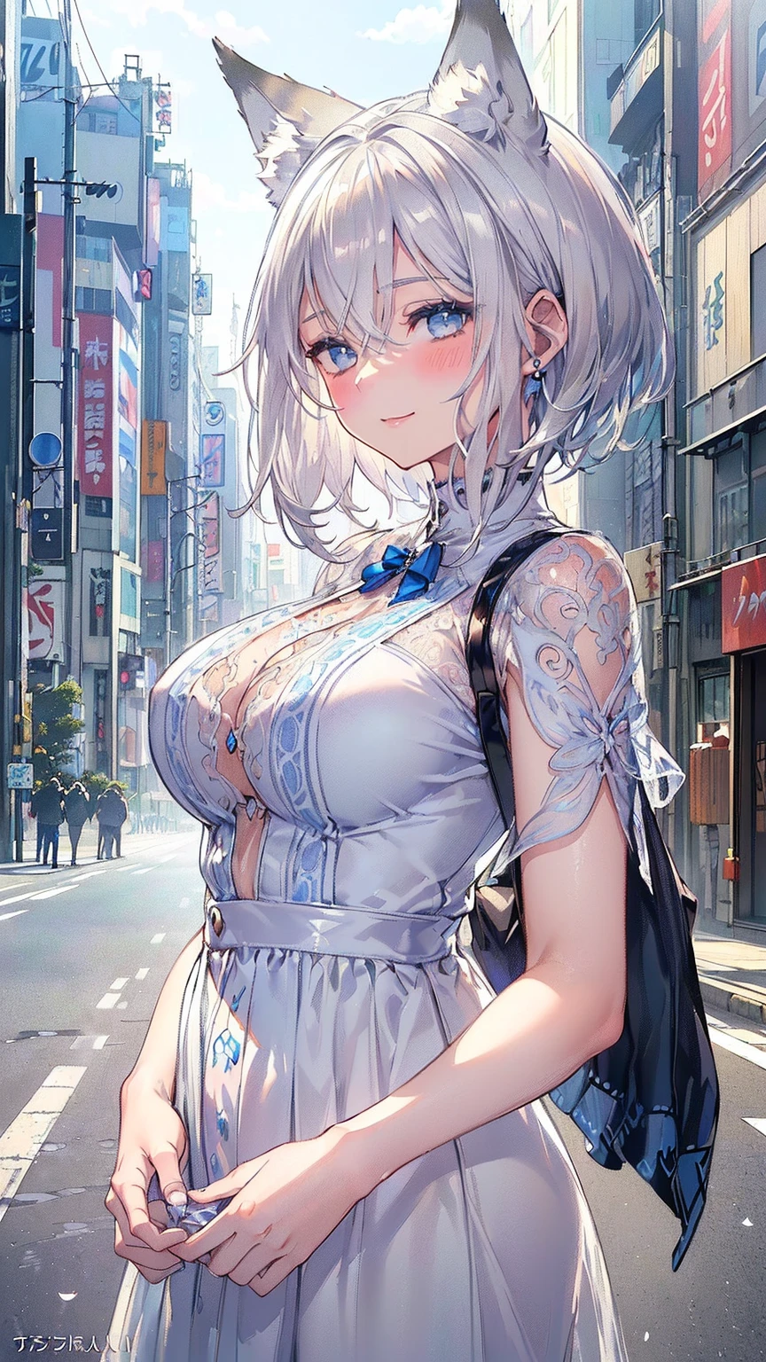 ((masterpiece:0), best quality, very aesthetic, up to date, absurd, detailed, high quality)
打破最high quality, Top quality, detail, high resolution, Super Fine, The art of math, Official Art, Movie, 4K, 8k resolution, 8k cg wallpaper, CG, original artwork, detailed background, Colored background, Blue atmosphere, High Dynamic Range, Blurred background, Blue Hour, Starburst effect, Twilight Light, Good ISO, high resolution, Wide-angle lens, From far away, RAW photos, Throw, Clear focus, Light Reflection, Reflection, intricate detail, Soft Light, Particle Noise, Professional photography, Bokeh, Depth of Field, Natural Lighting, Vibrant colors, Look away, detailed lights and shadows, fashionable, ultra-detailed, Top rated on Pixiv, Popular on ArtStation, Rainbow style, modern, Master production, PostureBREAK Solo, close up, from above, 1 Girl, Pale skin, Correct finger, detailed hand, (Large, firm breasts:1.6), thigh, small torso, short body, blush, blush, Anxious expression, Random, Slim, ((Lovely, Childlike face):1.3), Beautiful buttocks, Good shape, Brown hair, (飘逸的Long hair, (Big 2 Bun Hairstyle)), Long bangs, Long hair, 中Long bangs, Brown eyesBREAK
(Black Lace-Up Tank Top, Necklace, Off-the-shoulder green hoodie, (Abdominal skin), Unbuttoned shorts, Costume accessories in various colors)
BREAK A person walking on the street in a crowd, Crowded streets, Crowded streetss, in front of a large crowd, Huge Crowd, Girl walking through the city, People walking on the street