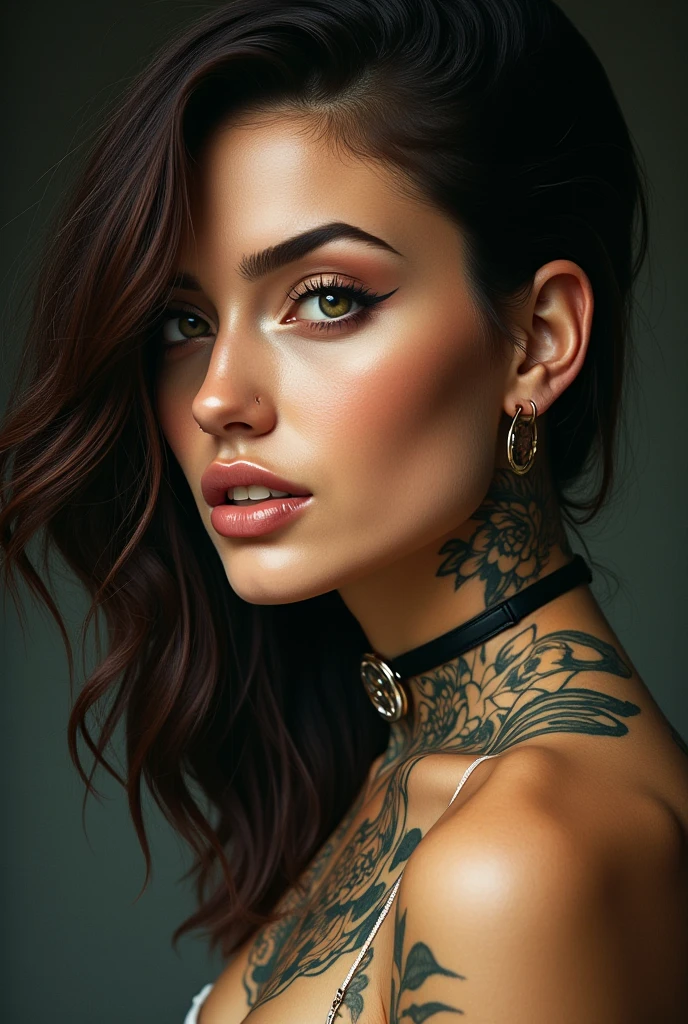 a gorgeous european woman, 23 years old, body covered in beautiful tattoos, outside on a caribbean beach, (best quality,4k,8k,highres,masterpiece:1.2),ultra-detailed,(realistic,photorealistic,photo-realistic:1.37),beautiful detailed eyes,beautiful detailed lips,extremely detailed eyes and face,longeyelashes,detailed body tattoos,tropical beach scenery,ocean waves,sandy beach,coconut palm trees,warm sunlight,vibrant colors