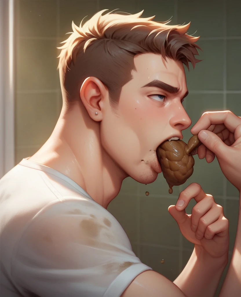 score_9, score_8_up, score_7_up, score_6_up, rating ????????, focus male, source anime, high quality, athletic hairy body, man inside stomach, man getting swallowed up by giant worm, basement full of tentacles, sprawling on flesh floor, tan skin, male, beard, gym, white dirty crew socks, 1boy, navel, solo, brown eyes, men's white underwear, short hair, sweat, white male, proportionate feet, relaxing, tight body, detailed background, spread legs, painful expression, socks on feet, tentacles wrapping up legs,, tentacles wrapping up thighs, tentacles crawling into underwear, no underwear, baseball cap, wet, sweaty, dark and damp, from above, tattoos, giant slimy mouth in the background, plenty of tentacles in background, bumpy tentacles, zauber_vore_????????, ???????? vore, full body,