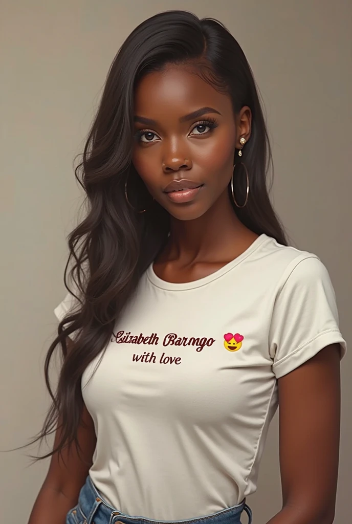 Sexy woman in a white short shirt and white short shorts posing for a photo in the studio. a beautiful woman, beautiful Latin face, Brazilian supermodel, stunning, stunning beauty, Angolan descent, most beautiful woman in the world, jaw-dropping beauty, young adult 30 years old, She has an exotic beauty, native Brazilian, tall woman, a stunning black African woman, with indigenous features, beautiful indigenous girl, ((An indigenous African girl with European ebony)), ((her beauty is undeniable)), beautiful young black woman with dark skin, tanned Mexican. *hair: Curly black hair with brown highlights, Voluminous black hair with brown highlights, vibrant and dynamic cut with soft waves. *eyes: green and expressive eyes, beautiful green eyes, realistic green eyes, detailed green eyes, ultra realistic, symmetrical, hyper realistic, (eyeliner, long eyelashes), intense and penetrating look, seductive, mysterious and charming look, magnetism look, attraction and fascination. * Eyebrows: Perfect eyebrows that arch gracefully above the eyes and are thick. * the nose is small and proportional to the face and the soft contour of the face that accentuates the high cheekbones. *Mouth: Attractive and irresistible mouth, well-defined lips, full lips, voluminous lips, seductive lips, captivating, striking, unforgettable, mischievous, sexy, your features are captivating, seductive expression, a seductive smile is enigmatic *Face shape: O the face is oval, with high cheekbones and a well-defined chin, a beautiful and detailed face. *Makeup: Makeup is subtle, but highlights natural features. Skin Tone: Olive skin, healthy and even glow, with olive skin, dark skin, sexy girl with olive skin, detailed skin texture, beautiful and glowing skin, intricate details, smooth skin, healthy and radiant appearance. *body: attractive and slim woman, medium bust, athletic, thin waist, wide hips, big butt, thick thighs, shapely legs. A woman posing for a full-length photo, a seductive and dynamic