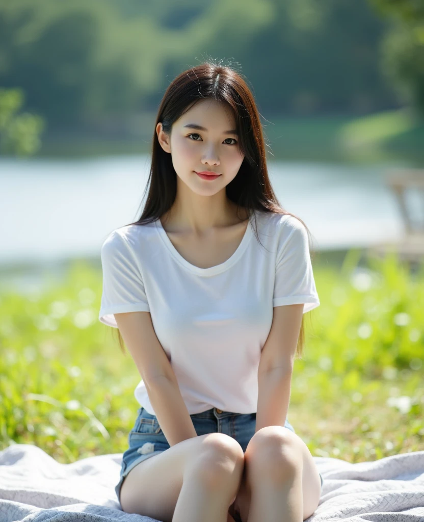 8K, RAW Photos, Highest quality, masterpiece:1.2), masterpiece, Highest quality, shape, Very detailed, Fine details, High resolution, 8K,wallpaper, Perfect dynamic composition,(High quality with attention to detail, Realistic depiction of eyes:1.3)、Hands tied、A woman being tied up、Put your arms around your back、Squatting with legs apart on a forest path、White panties are visible、Look forward、39 Talent、beauty、Well-formed face、Even out the eyes、Beautiful black hair、Bangedium Build、Balanced proportions、Beautiful feet、Short sleeve blouse、Long skirt、Sad face、Beautiful views、
