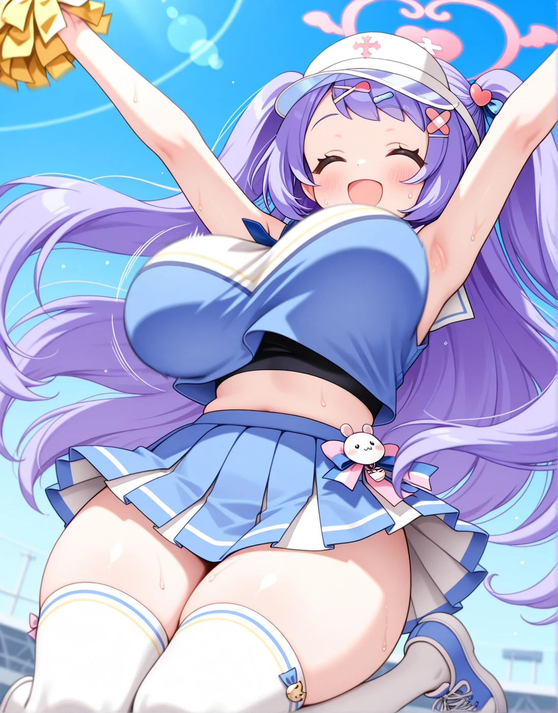 (8k、Ultra-high resolution、Highest quality、Ultra-high resolution、Official Art:1.5,Official Art),(Watching the audience), alone, smile, ((Knee Socks)),(Browsing Caution), (Beautiful big boobs: 1.2 (Pussy), (((Very thick thighs))),Wide Hips, Beautiful thick thighs, Beautiful huge natural breasts,(standing in honor),(Take off:1.5),Beautiful Hair, Beautiful Face, Beautiful and beautiful eyes, Beautiful clavicle, Beautiful body, Beautiful legs, Beautiful fingers, (Beautiful views),smile),((front view:1.5)), (((No pants, Genitals are visible))),Bangs straight,blue sky,(Cure costumes:1.2),(((((((Pussy in full view/Marujo))))))),(((She is showing you her pussy))),1girl,difficult,