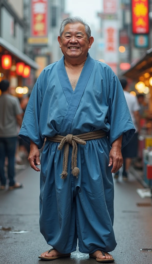 high quality,masterpiece, 1 person,cowboy shot,Late night in the park,dim sky,Front view, (looking at the viewer,60歳male性、male,Bald,Japanese,coat over naked,coat lift, white fundoshi,sweat vapor,expression of agony,can ),muscular butt,No women