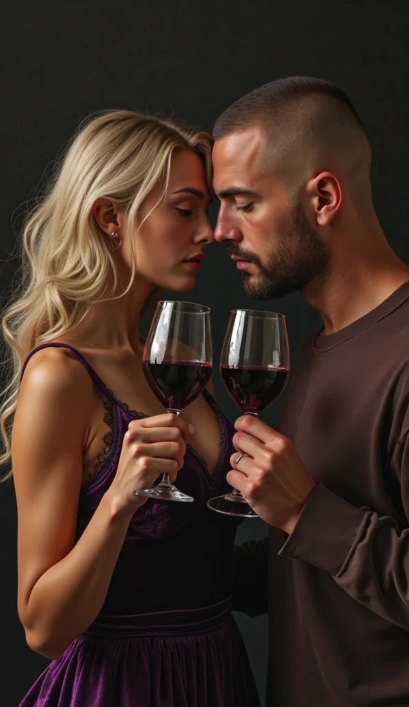 (photorealism:1.2), an aesthetic photo of a 22yo Russian couple of a handsome boy and a pretty girl with pinkish pale skin tone, the boy is resting his head on a girl's lap and the girl is drinking wine and wine is coming out of her mouth and into the boy's mouth.