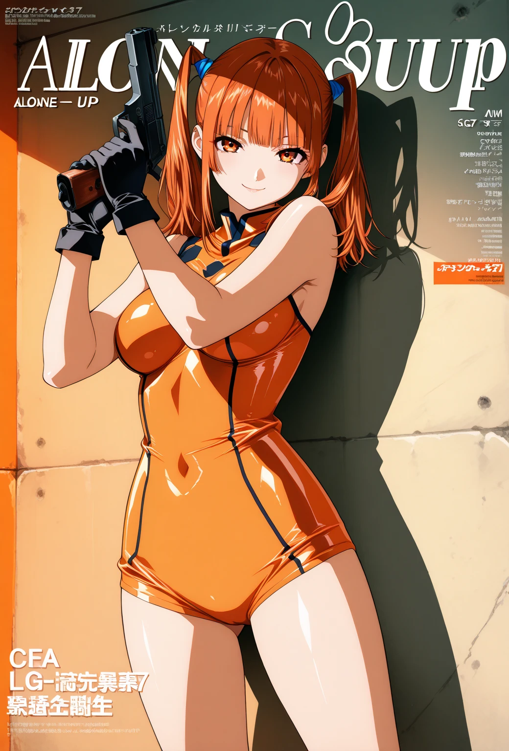ultra-detailed, Explicit, Beautiful body, Beautiful Nose, Beautiful character design, perfect eyes, perfect face, ultra highres, 4K, beautiful legs, perfect legs, Nice hands, Perfect hand, Masterpiece, Best Quality, Highly detailed, illustration, absurdres, street fighter, doll suit, shadaloo doll, dollsuit, girls, multiple girls, expressionless, blank eyes, looking at viewer, red gloves, emotionless, black latex, corrution, mind control, female combatant, full body, hypnotized, unhappy trance, full body suit, ribbed bodysuit, both arms at side, obey, perfect female body, extremely glossy latex, hypnosis, hypnoLora, empty eyes, Mind control device, poses, submissive_pose, Slave, hat, necktie, squating, squating at attention, hat, necktie, belt, latex, ribbed bodysuit, brown hair, thighhighs, garter belt, extending the right arm from the shoulder into the air with a straightened hand, nazi saluting, military, military saluting, salute, Aguila, AGIRA, Miyashita Aki, Ultra Kaijuu gijinka keikaku, orange hair, green eyes, monster hood, kaijuumusume, long hair, bangs,twintails,hood, horns, single horn, tail,low twintails, multicolored hair