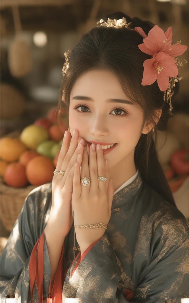Chân dung, một phụ nữ, châu âu, mặt cực kỳ chi tiết, khuôn mặt hình trái xoan, da rất trắng, chân mày đen và cong, tóc rất dài, kiểu tóc suôn thẳng, rũ rượi, tóc màu xanh lá, đôi mắt lờ đờ quyến rũ, bông tai, đôi mắt màu xanh lá, môi đỏ nhẹ nhàng 