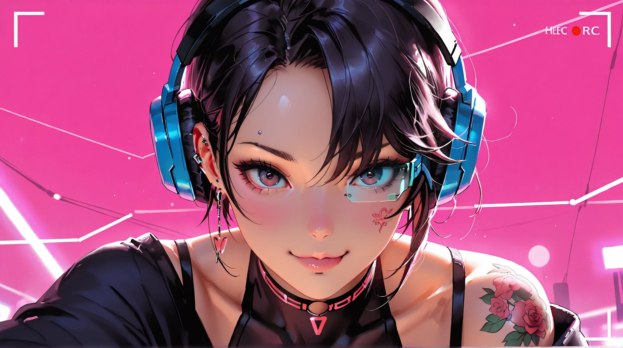 1boy, (extremely beautiful), solo, male focus, cyberpunk, neon lights, vibrant colors, headphones, Cyberpunk, neon, masterpiece, best quality, ultra-detailed, cyberpunk background, detail, in the starry night, moon, explosive and clear eyes, glowing eyes, beautiful details in the wind, little smile.