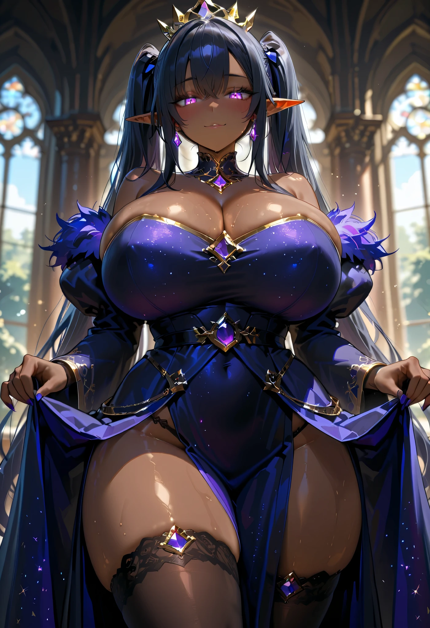 (nsfw:1.5),(best quality,4k,8k,highres,masterpiece:1.2),ultra-detailed,(realistic,photorealistic,photo-realistic:1.37),acrylic painting,(beautiful Saudi-Arabian model with naked breasts:1.5),beautiful Saudi-Arabian model with extremely colorful hair and detailed facial features,(beautiful Saudi-Arabian model wearing a large colorful waist corset:1.5),beautiful Saudi-Arabian model standing in a beautiful garden surrounded by a starry sky,(beautiful Saudi-Arabian model with a colorful aroused naked pussy:1.5),beautiful Saudi-Arabian model with intricate accessories and a matching hat,beautiful Saudi-Arabian model posing gracefully with her hands on her hips,beautiful Saudi-Arabian model with long flowing twintails,beautiful Saudi-Arabian model with bright blue eyes and rosy lips,beautiful Saudi-Arabian model with a joyful expression,beautiful Saudi-Arabian model in a dynamic pose with cherry blossoms falling around her,beautiful Saudi-Arabian model surrounded by colorful flowers and butterflies,beautiful Saudi-Arabian model adorned with cute bows and lace details,beautiful Saudi-Arabian model with an enchanting smile,beautiful Saudi-Arabian model with soft, pastel-colored shading,beautiful Saudi-Arabian model with a magical glow illuminating her,beautiful Saudi-Arabian model in a picturesque setting with a winding path leading to a magnificent castle,beautiful Saudi-Arabian model with a fairytale-like background,beautiful Saudi-Arabian model with a soft, dreamy atmosphere,beautiful Saudi-Arabian model with a subtle bokeh effect,beautiful Saudi-Arabian model standing under a moonlit sky,beautiful Saudi-Arabian model with a warm, golden sunset in the background,beautiful Saudi-Arabian model surrounded by twinkling stars and colorful nebulae,creating an ethereal and captivating artistic masterpiece.