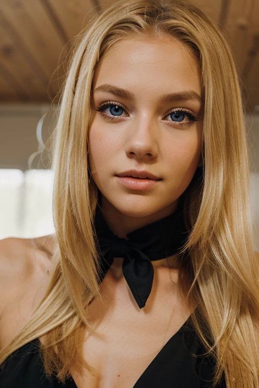 une femme blonde de 23 ans, , ((hyperréalisme)),. cheveux blonds avec des racines châtain clair. cheveux blond, Cheveux aux racines brunes, cheveux très longs, cheveux très longs, cheveux très longs, chapeaux , lunette , magnifique, vue de face, selfie, photo prise avec iPhone, elle porte des vetement ,
