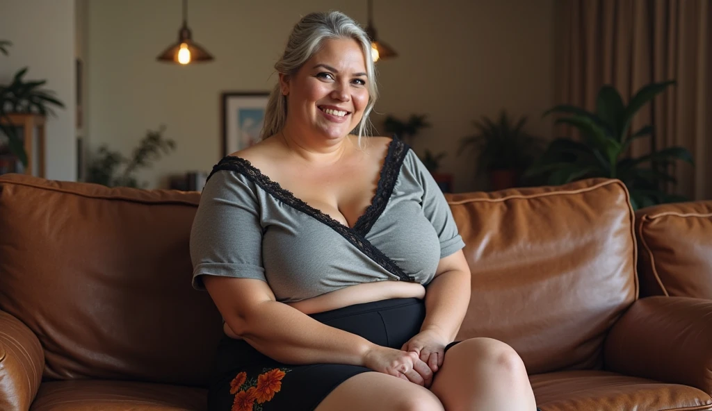 (photoshoot, photo studio, RAW photo, 8k, highest quality, masterpiece),((photorealistic):1.1),(((chubby mom, middle-aged))),(nsfw, wearing thong, topless, huge breasts),indoors,kitchen,(moody, cinematic, professional photography)