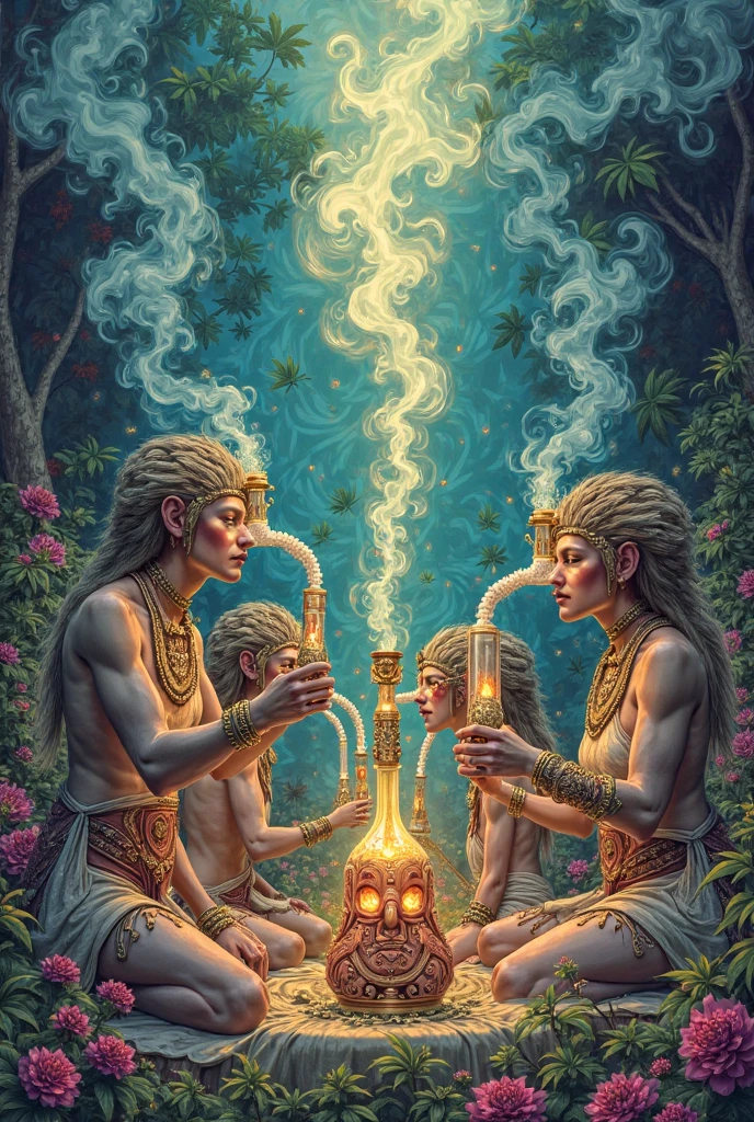 Ra and Zeus smoking marijuana