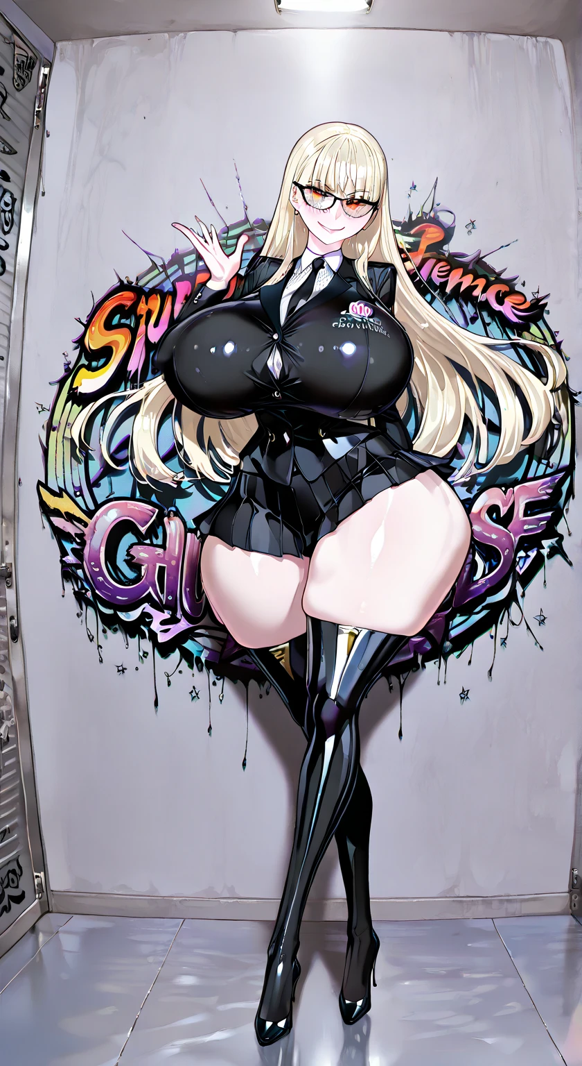 score_9, score_8_up, source_アニメ,アニメ style,Silver Hair,Center-parted bangs,long hair,Big Breasts,Eyes closed,smile,Big Tits,cool eye,((1girl)),shiny skin,Heavy breathing,Lewd,Heavy breathing,High heels,Reverse Bunny Suit,oiled skin,Erect nipples,gloves,latex,Maid clothes,press on glass,front view,Tentacles,Showcase