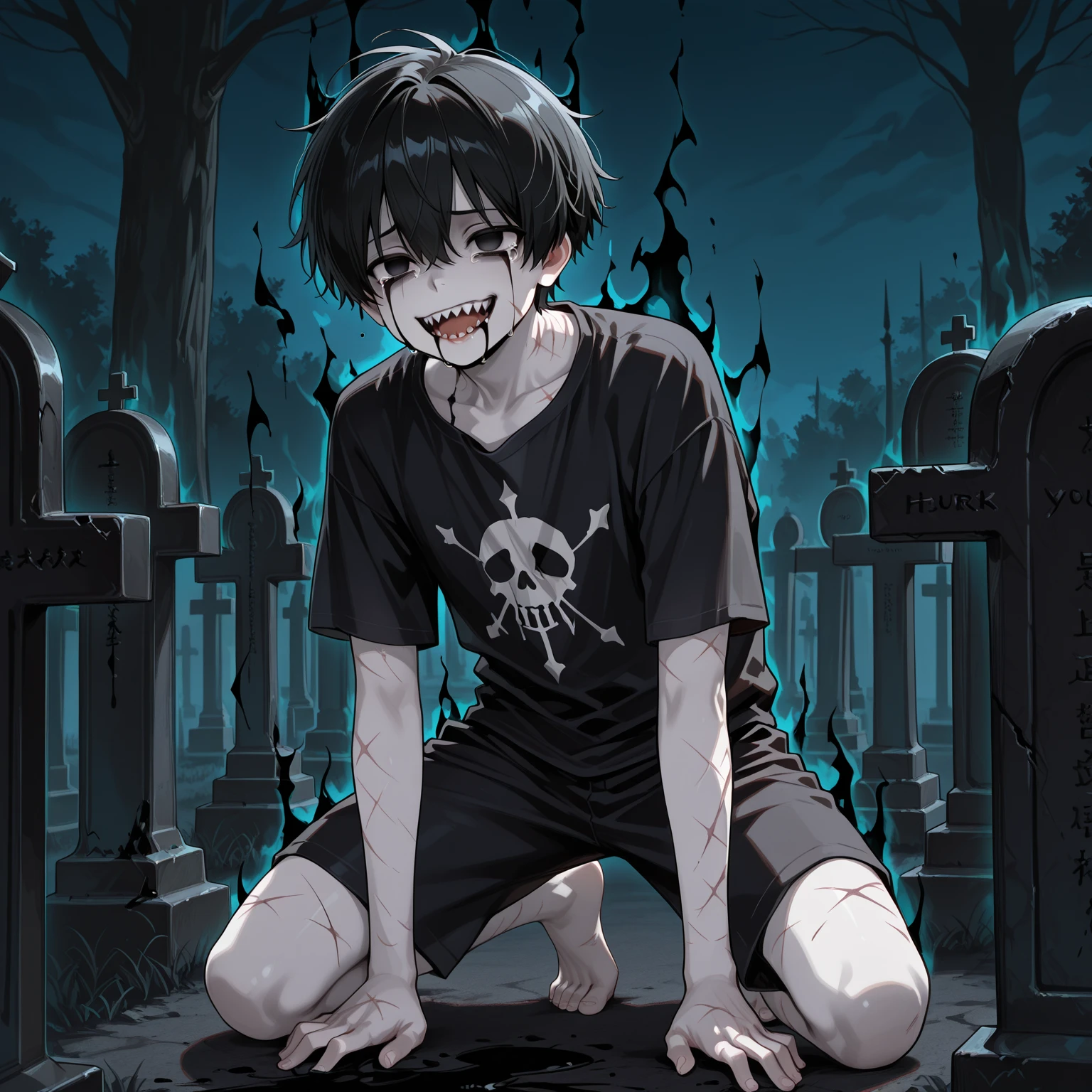 detailed,highres,best quality,masterpiece,illustration,wallpaper,backlighting,panorama,evocative,(chromatic aberration),dazzling (blood glow) AND (dim) sky,(floating blood snow),ocean,great plains,cinematic angle,cowboy shot,medium shot,long shot,1girl,nun,solo focus,looking away,music note,purple eyes,empty eyes,smileblack hair,smile,(blood splattered everywher),