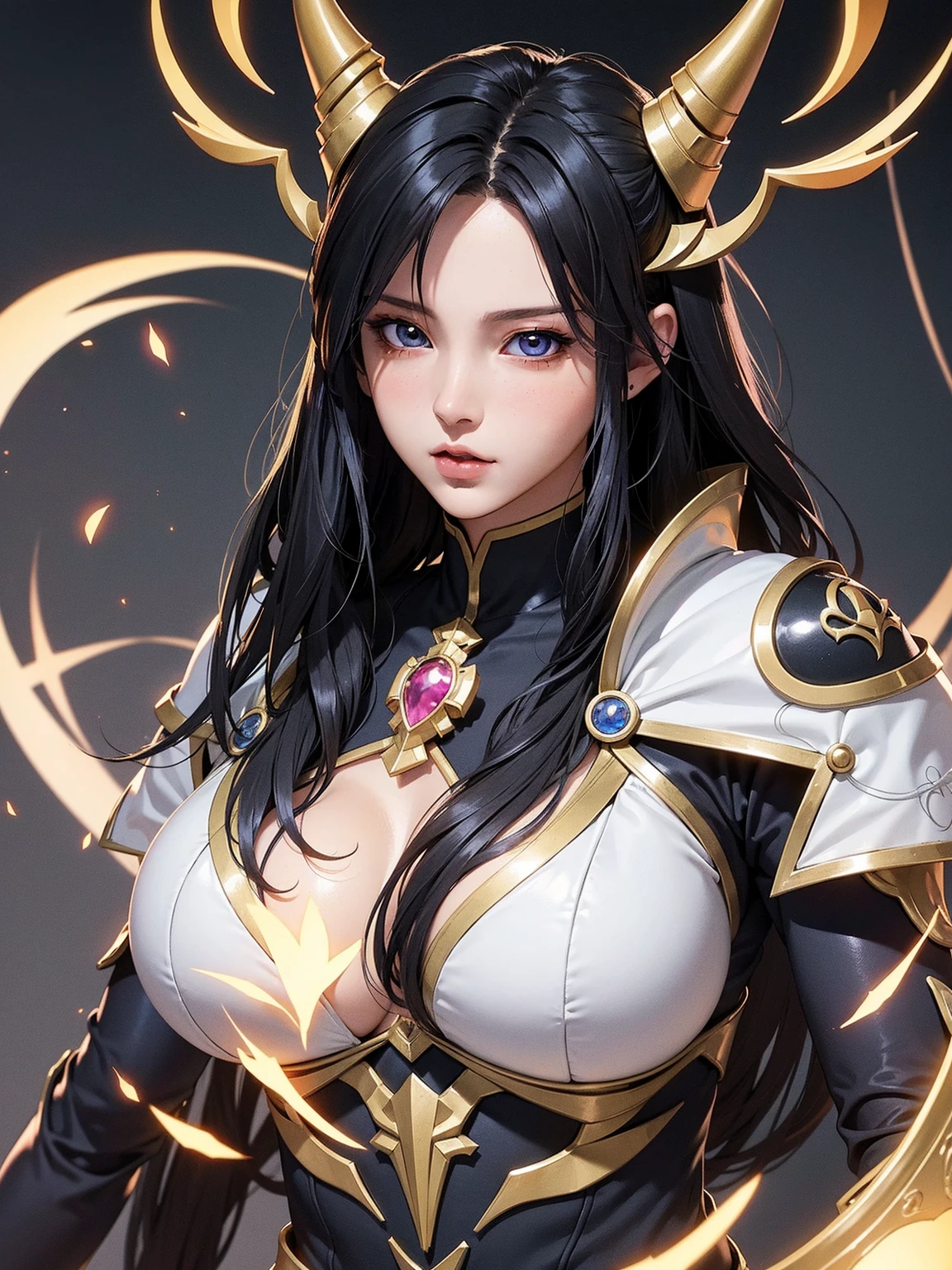 arcane arachnid lady, elise the spider queen, league of legends, arcane arachnid, fighting stance, ( body formed from metallic mauveine and metallic black liquid metallic paint twisting into a beautiful interpretation of the female figure), long sharp fangs, au naturel, ((complex metallic colours in the foreground)), (( fluid mechanics, the loveliest smooth scale face makeup, smirky expression)) - dark blood, onyxia