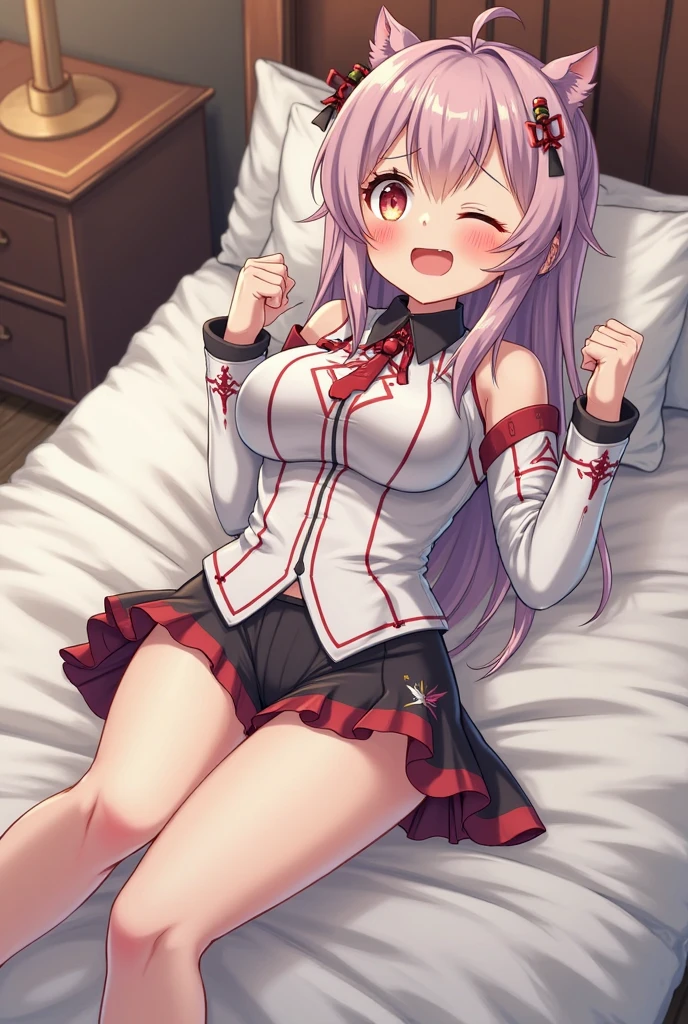 detailed illustration, (front view), (side view),dynamic angle, ultra-detailed, illustration, clean line art, shading, anime, detailed eyes, detailed face, beautiful face, dramatic lighting, detailed illustration, dynamic angle, ultra-detailed, illustration, (single woman: 1.8), masterpiece, masterwork, beautiful, (1 woman:1.8),
Woman, waking up, in a oversized pajama, long nightcap hat, stretching arms, yawning,