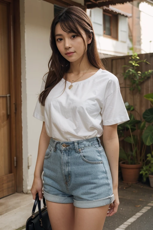 young Indonesian woman in simple clothes with an old-time theme