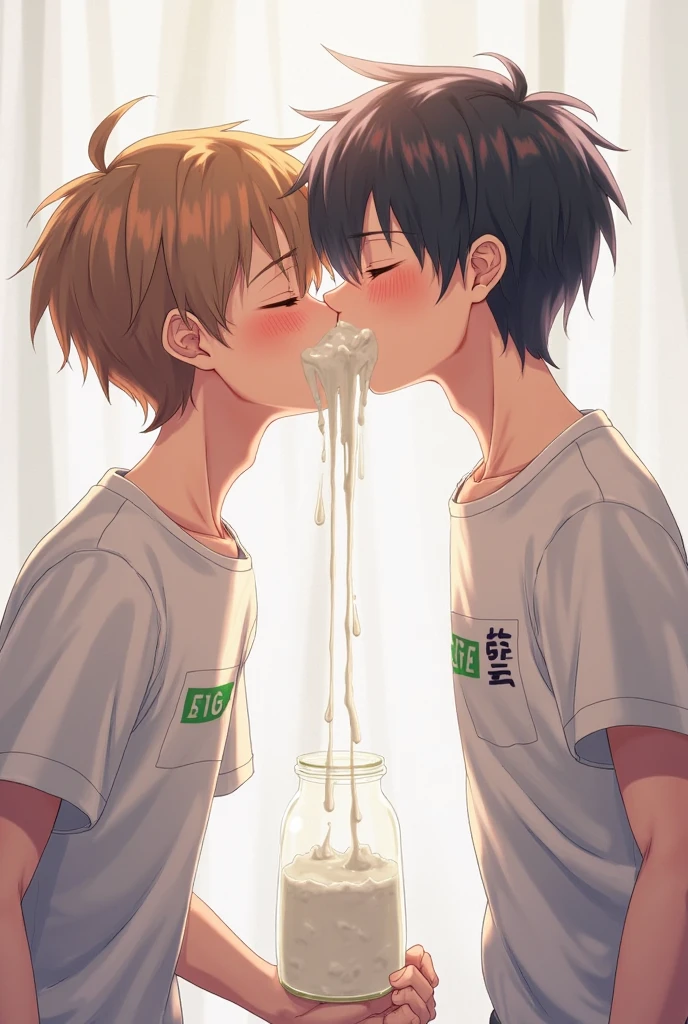 (Two boys kissing),Beautiful Boy,shota,NUDE,Sweaty,Wet Skin,bukkake,