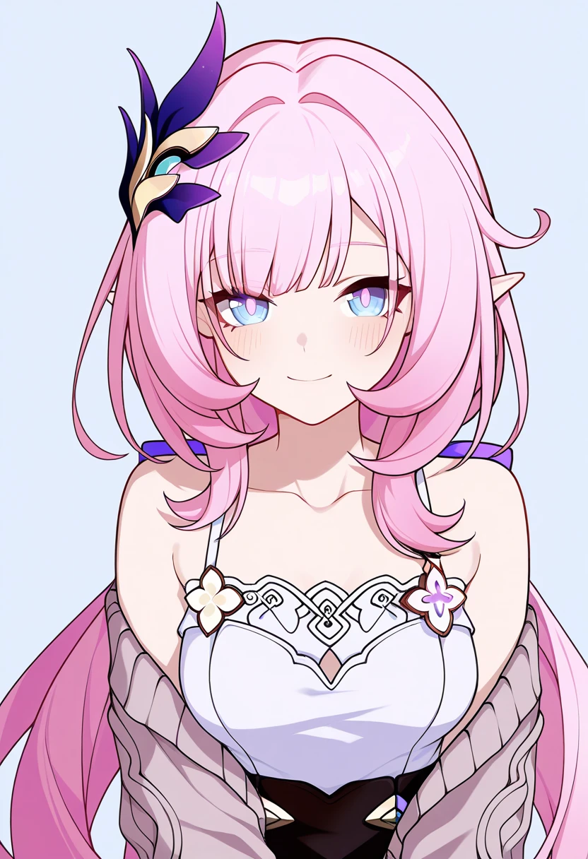 masterpiece, best quality, very aesthetic, absurdres, newest,1girl,naked_shirt, pussy_hair, ,elysia_(honkai_impact), honkai_(series), honkai_impact_3rd, elysia_(herrscher_of_human:ego)_(honkai_impact), 1girl, elbow_gloves, elf, hair_between_eyes, hair_ornament, multicolored_hair, pink_hair, pink_pupils, pointy_ears, purple_eyes, two-tone_hair,,,grasses and flowers