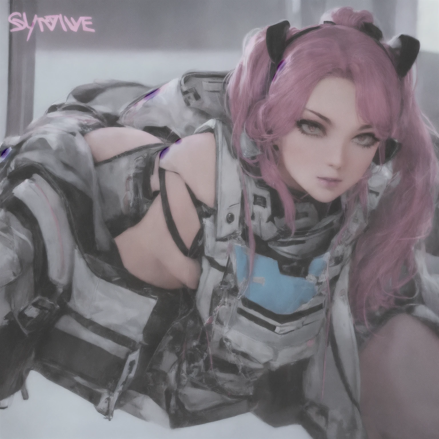 （（（​masterpiece、Top image quality、top-quality、highly detailed unity 8ｋwall-paper）））、（（Illustration of one adult））、（（25-years old））、（pilot）、（（（Beautiful girl with a beautiful face、The body is a man）））、（（（Twintails with pink hair）））、Light gray eyes、（（Tall））、（（Muscular strong man's body））、（（Muscular strong man's body、solid chest、muscular chest plate、abdominals、muscular and thick arms、muscular and thick legs））、（（（白いpilotスーツ）））、（（manspreading、Sitting in the cockpit））、（（space fighter cockpit、The Universe on the Monitor、Earth seen from space））