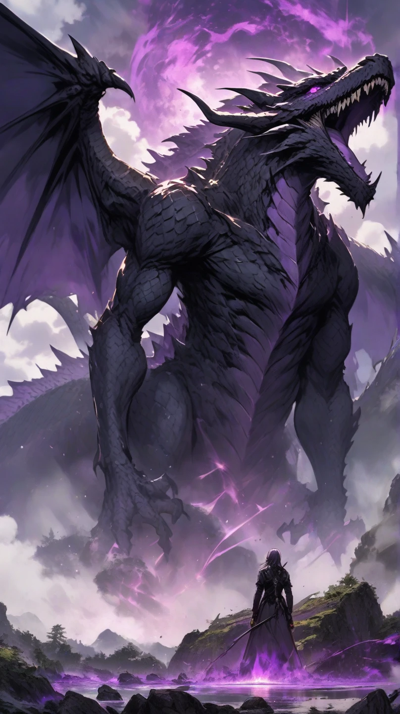 Anthro male bahamut, from the ouna, muscular man, rough thick scales, male body, detailed, claws, wings, great detail, masterpiece, press, loincloth, digital bit