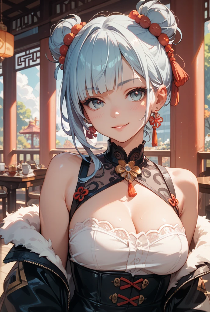 (((8k,obra-prima, melhor qualidade, illustration))), fundo branco, mulher com cobelos coloridos e longos, rosto original, roupas tradicionais chinesas