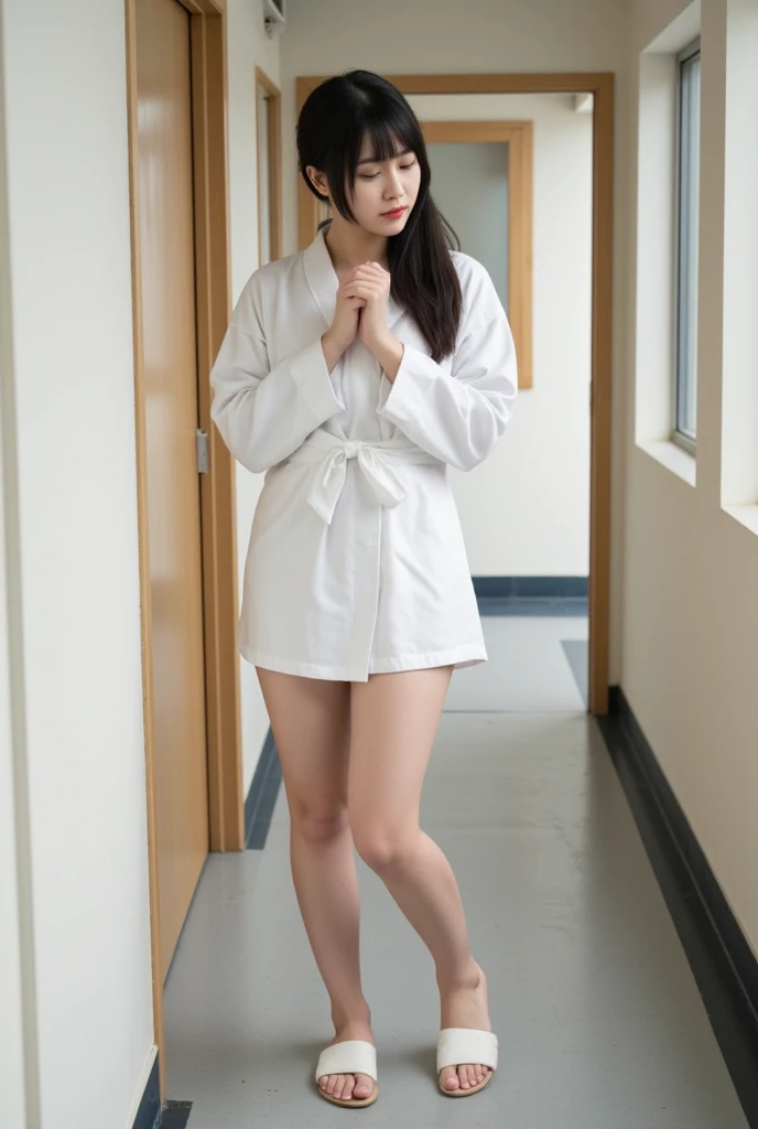 (YES SFW), (windy upskirt), [panty_upskirt and cameltoe]. (1 doctor woman wears a white labcoat), upskirt of female doctor standing on the stairs. ((a woman standing:1.5)), [The character (complete) is surrounded by mist, evoking a mysterious and eerie atmosphere. The lighting is dark and atmospheric, with a red smoke adding a touch of sinister ambiance. Best quality image, with a resolution of 4k and HDR enhancement, showcasing the utmost level of detail and realism, full body shot:1.5]. [8K, Best Quality, Masterpiece, Ultra High Resolution]. 