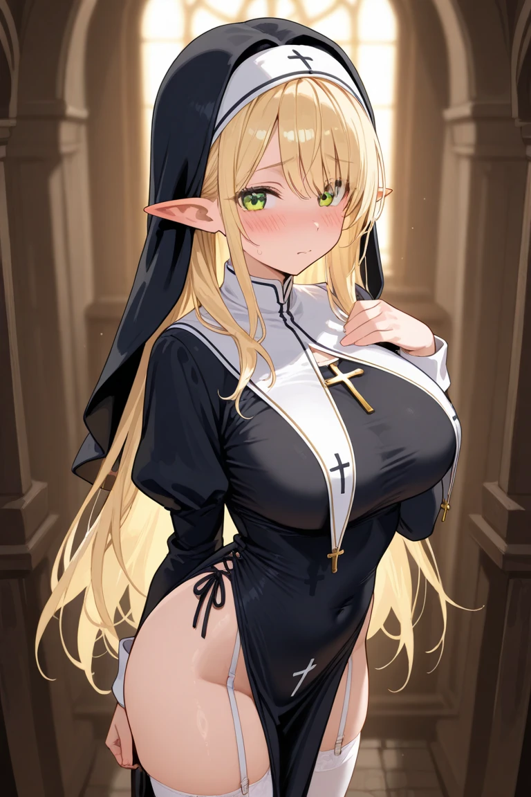 anime, dark elf, , blonde, ponytail, nsfw, dark skin, kuroinu, library, sex, nude,
