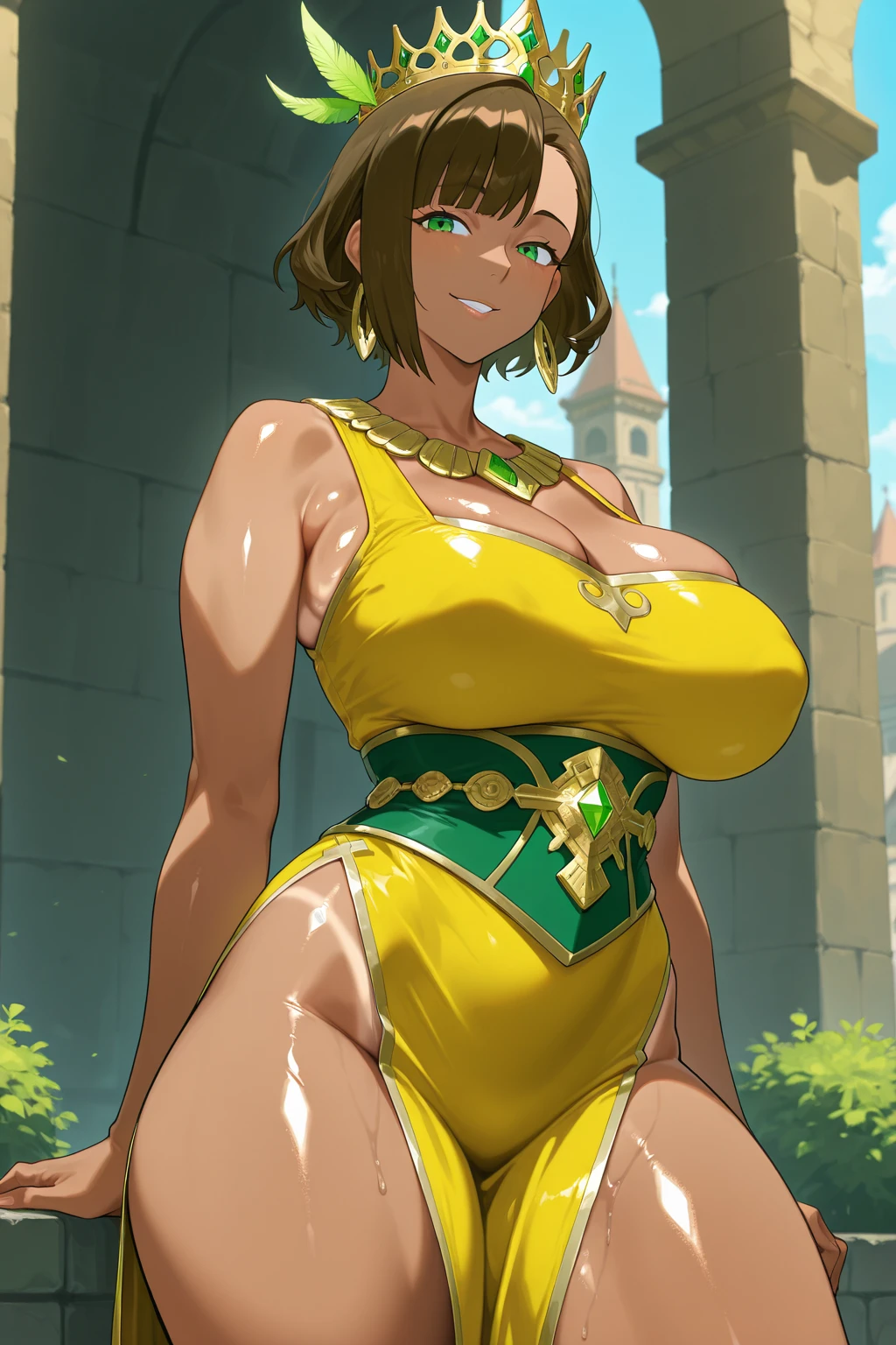 NSFW, 1 miúda super heroína, POV: miúda redhead helen super cowgirl for you, sagging breasts, OPLL, Uma gostosinha miúda sexualizada , suando, suado, magrelo, (miúda mini cape), fino e grosso, ((Extremely large and massive saggy Breasts)), pele oleosa, miúda ruiva, cute obscene face, cute Dwarf, Corar, (usando roupa apertada decor marrom e dourado), see through, ((cabelos Bob ruivos) cabelo cortado Bob curto), short hair, olhos grandes e fofos, dynamic pose、sorriso, innocent facial expression, (seios cheios), coxas, Nice climate tropical island background, hiper-anime, unreal engine, Sharp focus, cinematographic, High definition, melhor qualidade, detalhes intrincados, Post Production, post editing, Photoshop profissional, melhor textura, melhor foco, rosto perfeito, [wearing a brown superhero mini cape with gold bracelets]! Hiper-anime, estilo anime, pussy_focus, gesto obsceno, pose obscena, língua pra fora, BOCA ABERTA, pov cowgirl