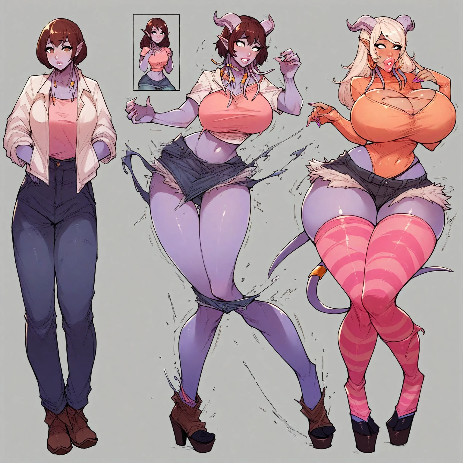 (detailed), (((chica SHEEP))), (((SHEEP))), big ass, (((black wavy hair))), ((mini skirt)), (((dripping pussy))), (((office worker suit))), (White skin)