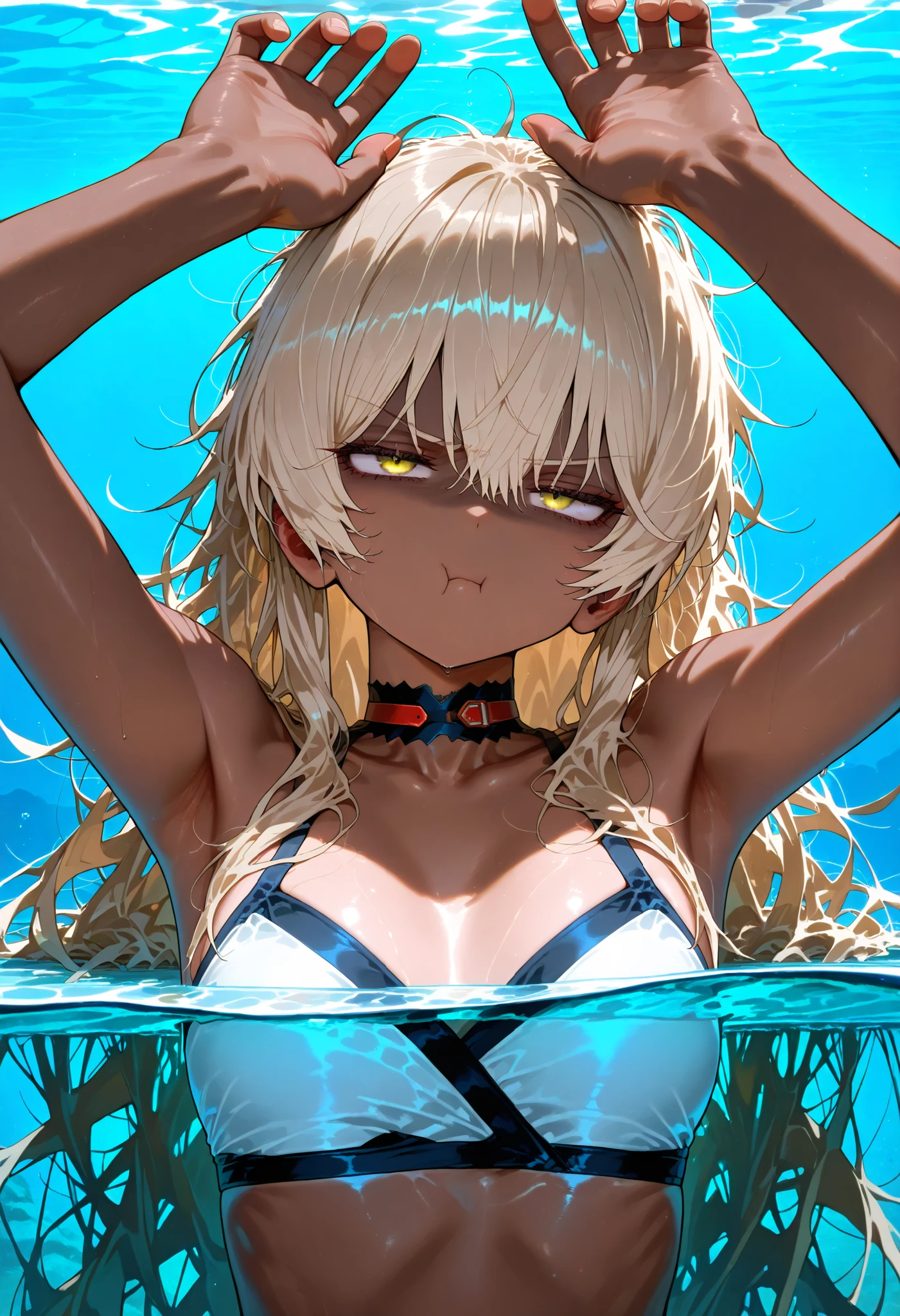 KanColle thunder Upper body upward glance naked