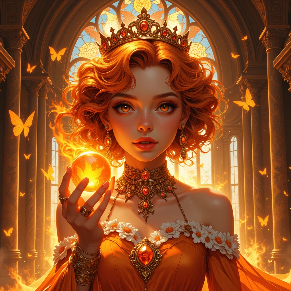 a close up of a woman in a costume with a lot of balloons, digital art inspired by Greg Hildebrandt, Artstation, fantasy art, lit from behind, artstation masterpiece, lisa ann, epic 3 d oshun, fantasy highly detailed, on her throne, goddess. extremely high detail, detailed and fantasy, voluptuous and arousing