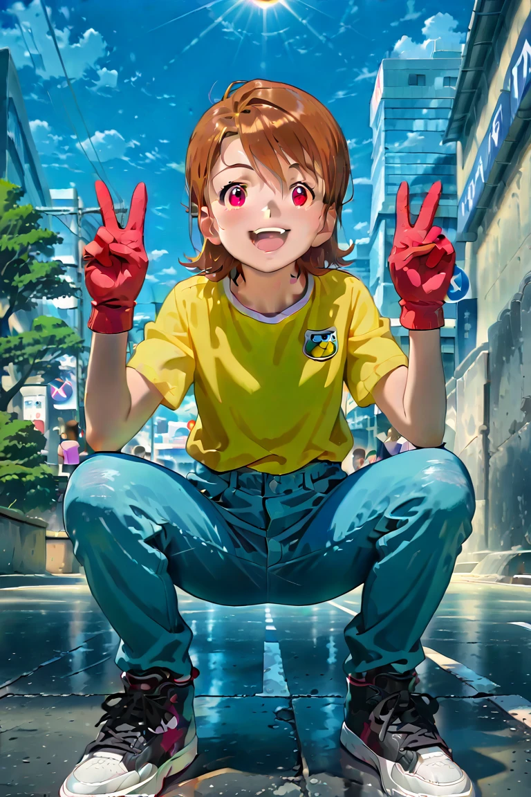 score_9,score_8_up,score_7_up,score_6_up, edwardxl, Edward, tan skin, tomboy, midriff, orange hair, (white loose shirt), off shoulder, spiked hair, barefoot, bike shorts, brown eyes, goggles on head, upper body, space station, engine room, (insanely detailed, beautiful detailed face, masterpiece, best quality) volumetric lighting, best quality, masterpiece, intricate details, tonemapping, sharp focus, hyper detailed, cute smile