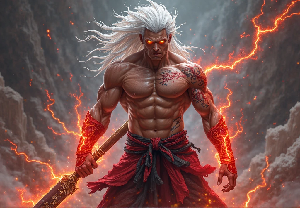 photo real illustration of omega red holding the reaver soul , Wear a neck brace, (Pararse en un charco:1.4) noche , (Lluvia:1.2), (tormenta:1.3), wet, reflejo en el agua , Epic luz, luz, dark fantasy style , high resolution, (Detailed images:1), detalles locos, Suave, (actual:1), A todo color, (3D:1), (Muy detallado:1.2), Obra maestra, 8k ultra high definition, The art of math., Temas populares en Artstation
