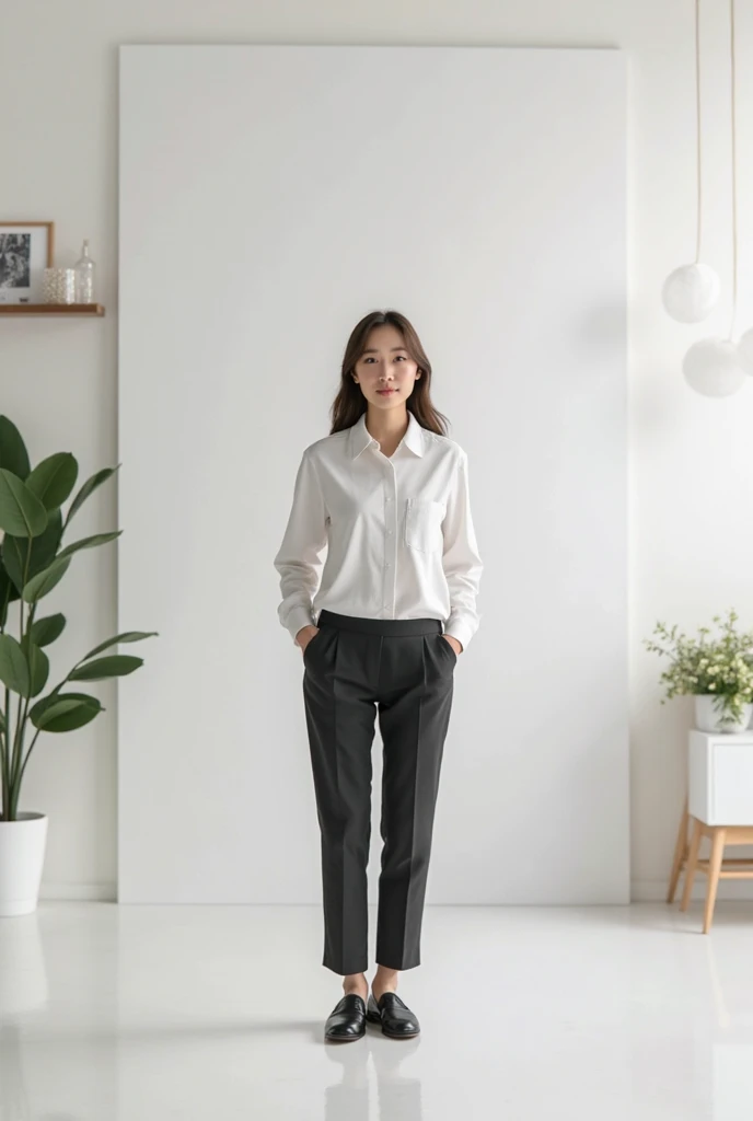 <lora:sora_izumi_obj20:0.7>, full_body, standing, sandals, (shirt), pants, (mount fuji), (sora_izumi: 1.2), perfect face, (contact iris: 1.1), pale skin, skin pores , depth of field