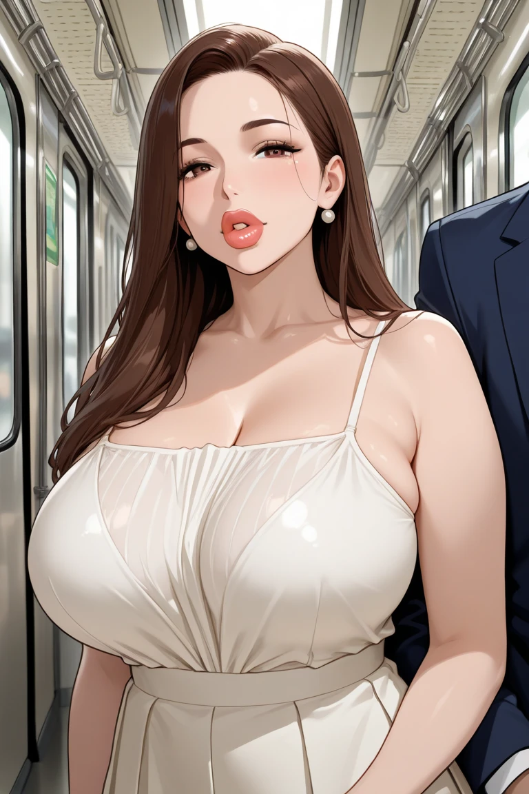 50 year old mature adult woman、Men holding penises and surrounding a girl、Teasing Smile、、From the penis、in the train、Bukkake for girls、Thick thighs crowded together、Plump Mature Woman、Knit dress、Licking the penis