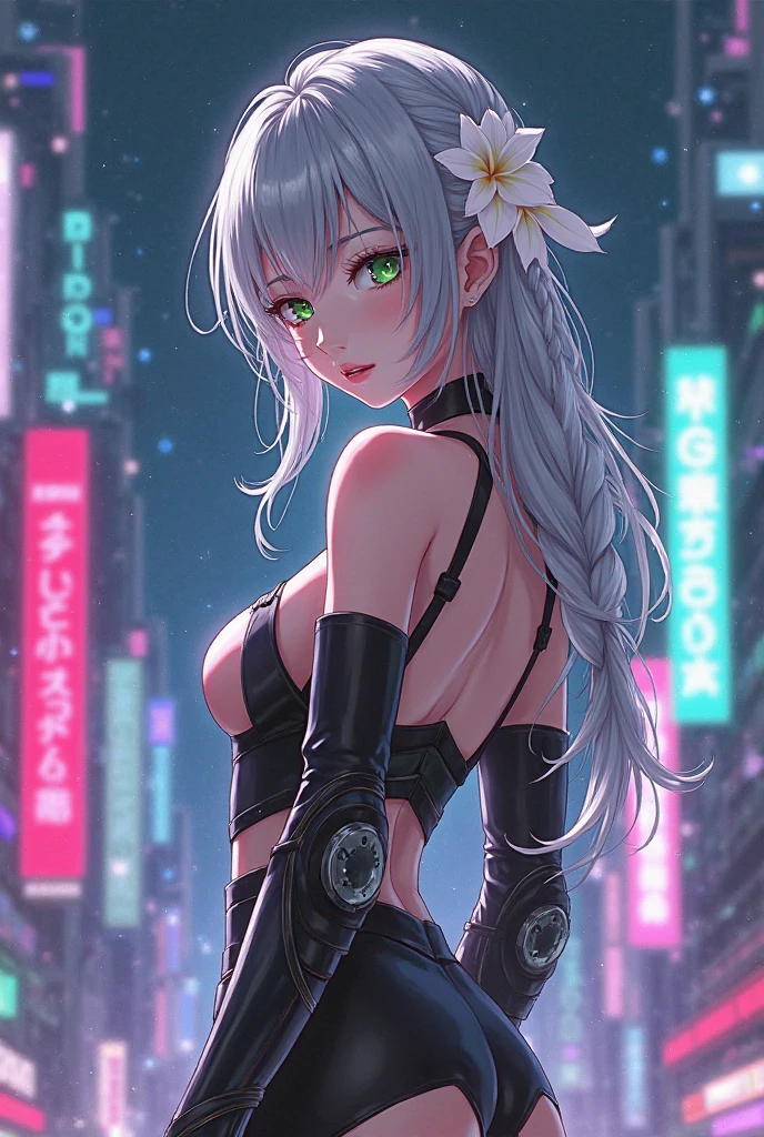 (((tmasterpiece)))、(((top-quality)))、((ultra-definition))、(High Definition CG Illustration)、((Extremely Delicately Beautiful))、The future city、Cinematic light、独奏、full body Esbian、Beautiful neon lights、2080s、anime big breast、Beautiful girl、Two-tailed girl、trending on artstationh、Rachel Walker、