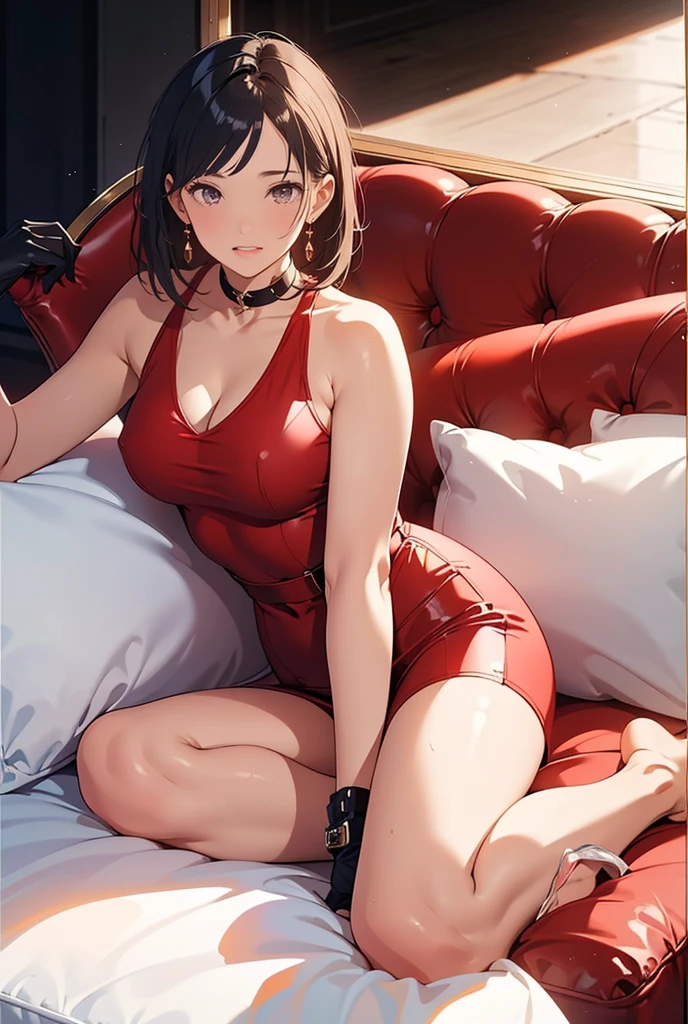 ((highest quality)), ((masterpiece)), (Very detailed), (Very high resolution), 4k, Anime 2D Rendering, Realistic, 
One Girl:1.5, 
BREAK Symmetrical Face:1.4, Perfect Face, Beautiful clavicle, Beautiful fingers, Beautiful breasts, (Slightly smaller chest), 
Beautiful body, Beautiful thighs, Beautiful feet, Perfect round butt, (Detailed skin), Tanned dark skin:1.5, Shiny skin:1.4, 
BREAK Baby Face, cute, 18-year-old, 
Double eyelids, Natural eyebrows, 
(Slanted Eyes), Beautiful and delicate eyes, Sparkling eyes, (Dark blue eyes), 
plump mouth, Glossy mouth, 
BREAK Beautiful Hair, Shiny Hair, Hair fluttering, bangs, (Black Hair), Double bun on both sides:1.5, 
BREAK 

((Red Chinese Dress:1.4, Tight Dress、Pencil Skirt)、(Black knee-high stockings)、(Black high heels)), Earrings、Gold Necklace、
BREAK 

(Enjoying expression、Wink), Look up here, (Character Focus, breast focus), whole body, Night view
