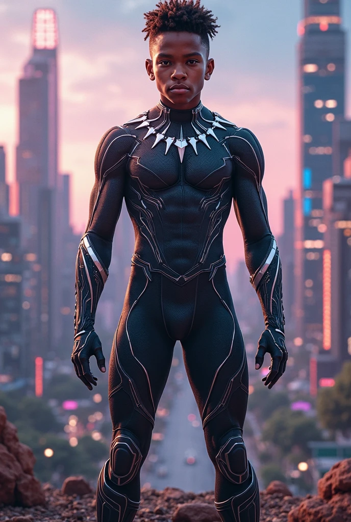 Felix de straykids con traje de black panther