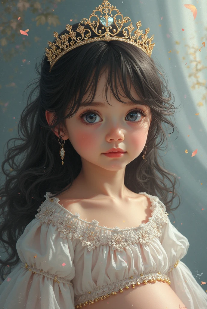 (obra-prima), (melhor qualidade), (Ultra Detalhado),(cabelo liso curto),(illustration),(Arte infantil), Menina de 5 anos de olhos verde esmeralda,(Rezando),(Pose da testa), dressed in her children's wedding attire with a lighted lamp by her side, Motor Unreal 5, 8k portrait render, painting digital adorable,photorealistic anime children's art rendering,5 year old girl in front pose with two little hands together PRAYING,((praying)), e usando velcro , Artgerm ; motor 3d irreal,