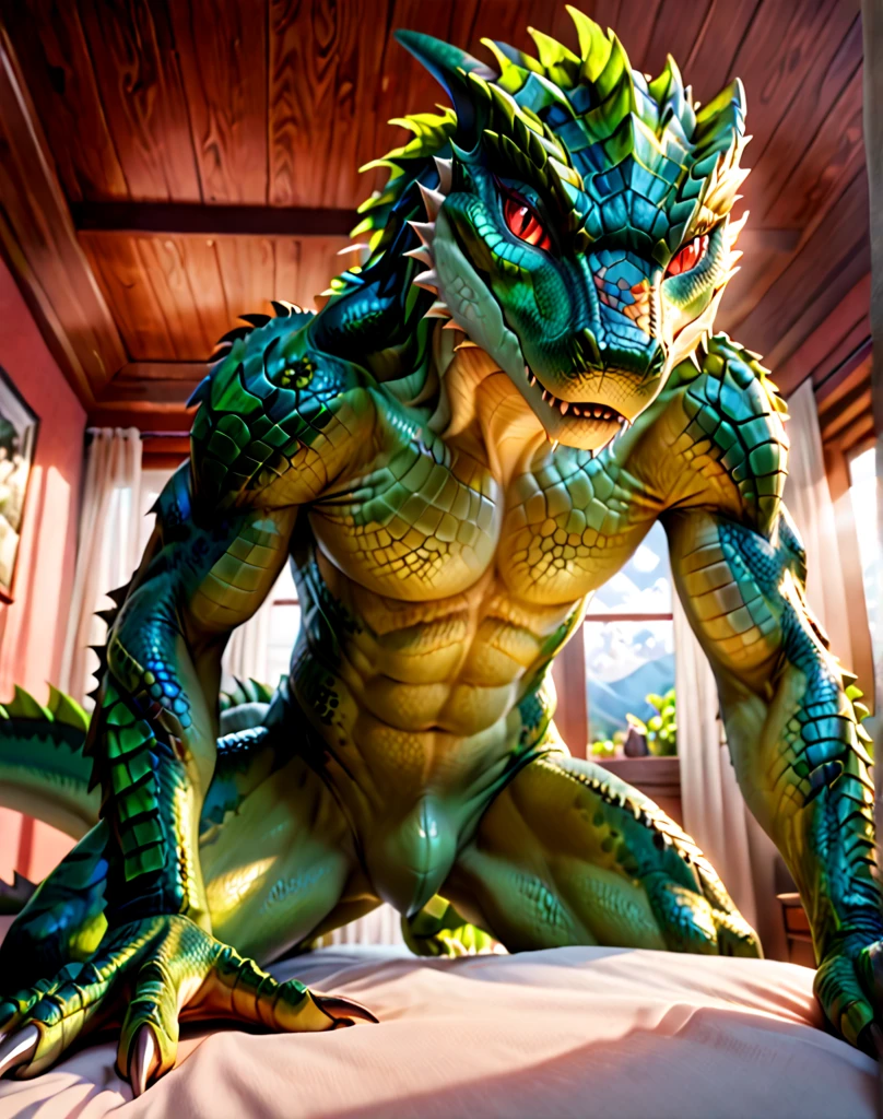 best quality, ultra realistic, protruding blood vessels, blood vessels bulge out on the penis, nj5furry, sweat drops, scalie, reptile, scar, anthro, crocodilian, male, solo, scales, hi res, crocodylid, clothing, facial scar, muscular, teeth, masturbation, erection, large penis, big dick, ejaculation, cum, cumshot, massive ejaculation, semen, anal, anal dildo, pornographic pose, fellatio, oral, blowjob myself, autofellatio, spread legs, lift legs up with hands, open mouth, crocodile tail, crocodile legs, slit, slit penis, stuff his penis in his cheeks, wet penis, hard penis, muscle penis, erect penis, long penis, sweaty, slimy, body is slimy, semen on his body, semen pool, semen pool on his body, soaked, side view