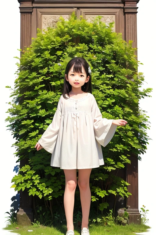 (((Japanese)))(10 year old girl) ((((10 year old girlが一人、solo)))) whole body写真 Full Shot Short Hair A low ponytail whole body Thighs Innocent A gentle gaze Long sleeve Winter clothes A bright and sparkling smile Tulle skirt Long coat cute (Kind eyes) garden flower bed Shot from between the legs Spread your legs Spread your legs Raise your arms up
