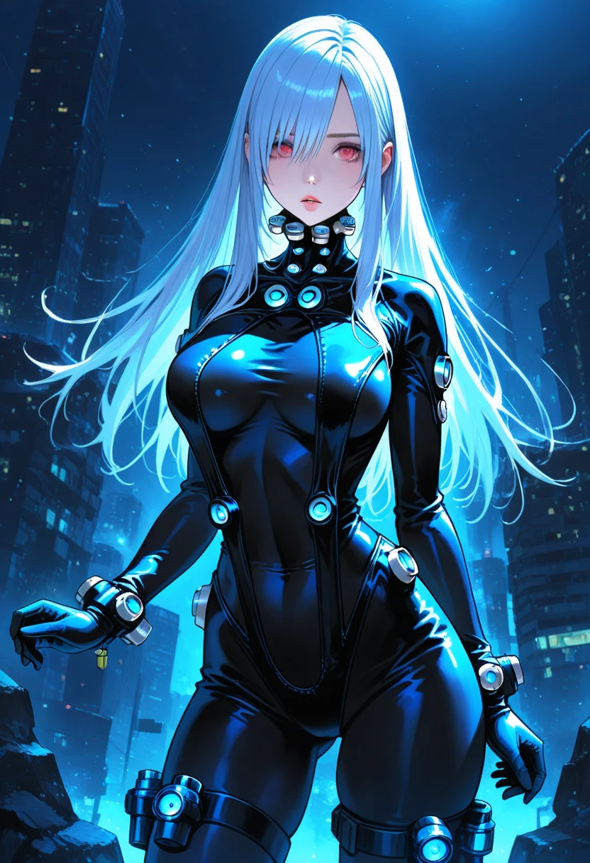 (photorealistic:1.8, highest quality:1.8,8K masterpiece:1.8,High resolution,muste piece:1.8,RAW Photos,cinematic lighting),No split screen, cyber punk、Back alley of the city at night、rain-soaked ground、vapor、
(1 android girl:1.3)、Completely naked、choker、beautiful breasts、
spider girl、(Soryu Asuka Langley)、
(Beautiful face in every detail:1.3)(High leg black spider tight suit:1.7)((Moderate chest:1.3)、Arachne tattoo on chest、Arachne:1.2) (look back、squat、raise your hand:1.2)(body fluids attached to the body:1.4)、spiderweb、The white body contains Arachne threads.。(elation:1.4)、plump nipples、Nipples are visible through the costume,cameltoe,
(Beautiful shining blue-white-gray hair:1.5)、Wistful