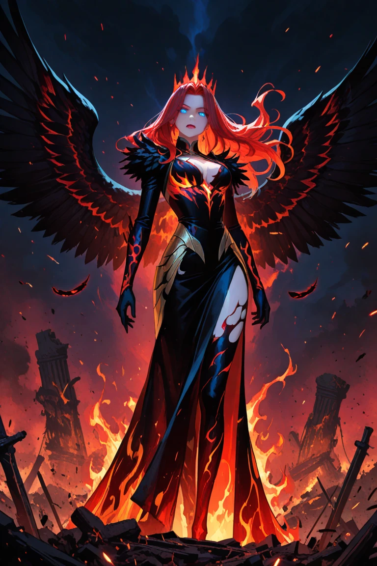 there is a woman with red hair and a bird in her hair, stylized urban fantasy artwork, stunning digital illustration, beautiful fantasy art portrait, a beautiful artwork illustration, charlie bowater rich deep colors, artstyle tom bagshaw, beautiful digital illustration, beautiful fantasy portrait, portrait of a dark fantasy nymph, exquisite digital illustration, in style of anna dittmann