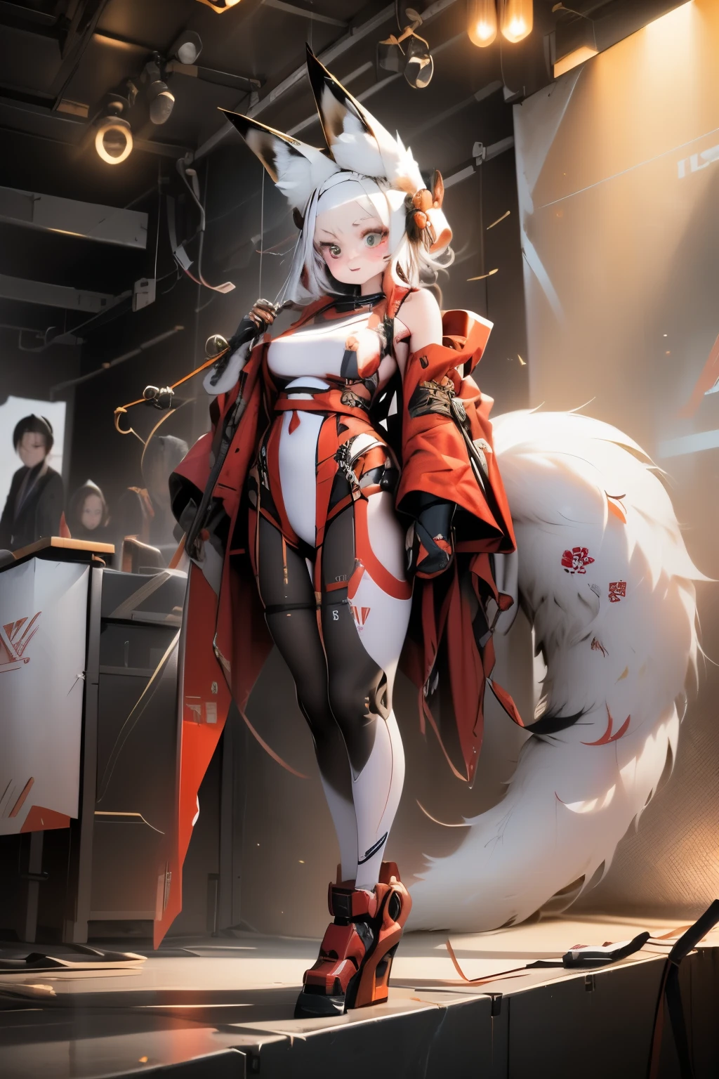 fox, face, Mecha Musume, heterochromia 