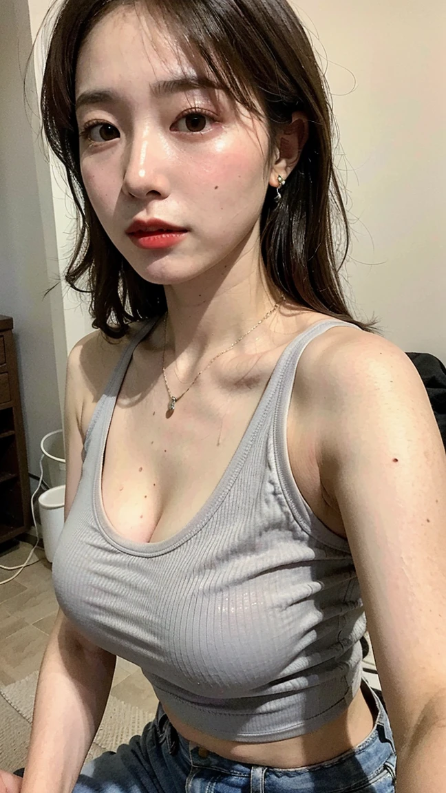 (1. girl) , (1. man) ( girl beautiful skinny with skinny legs thin arms and thin waist naked ),(girl red lips ,beautiful delicate face ) ( facial expression girl mouth open eyes closed ) ( sitting on table ) , ( man muscular ) ( facial expression of man agressive ) (man standing in  front of girl ) ( man touching her face with one  hand and other hand's finger in girls vagina ) ( show long shot full image )
