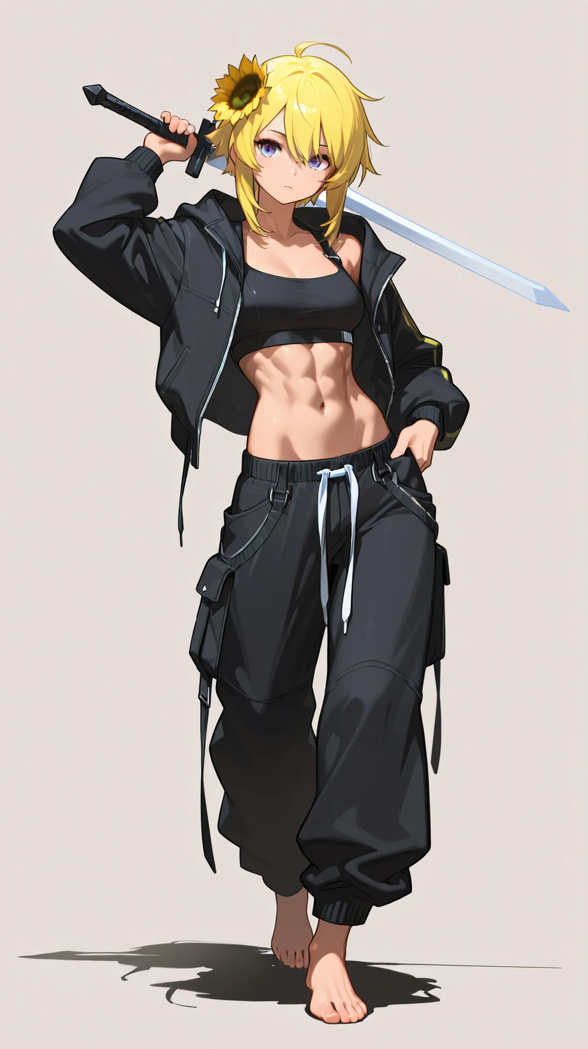 (masterpiece, top quality, best quality, official art,beautiful and aesthetic:1.2),(4k,8k, best quality,masterpiece:1.2),(((white background))), solo,Female gunner, standing position, holding a pistol, wearing black gloves and protective gear, with braided hair, representing female characteristics. The character has a clear and accurate structure, modern realistic representation, and consistent lighting that looks natural and believable.