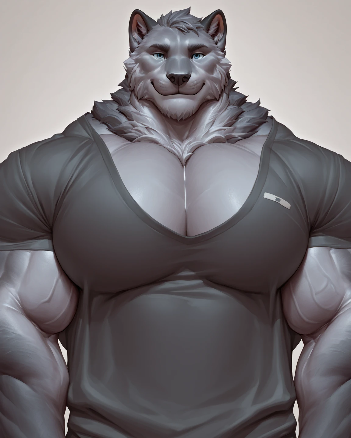 1boy, 1man, solo, a (furry incineroat) standing, (face, detailed face, glasses), white background , front view, massive muscular , sixpack, (white tanktop and black pants), well-muscled old man. ((thick arms, huge pec, huge arms)), wide smiling. Add textures and details to make the image more realistic, such as the appearance of the. Make sure the resulting image is high resolution, 8K quality